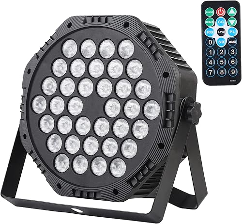 Par de luz LED, 36 LED RGB 3 en 1 a todo color LED par lata, DMX Disco Light Stage & Sound Equipment DJ Lights con luces elevadas activadas por