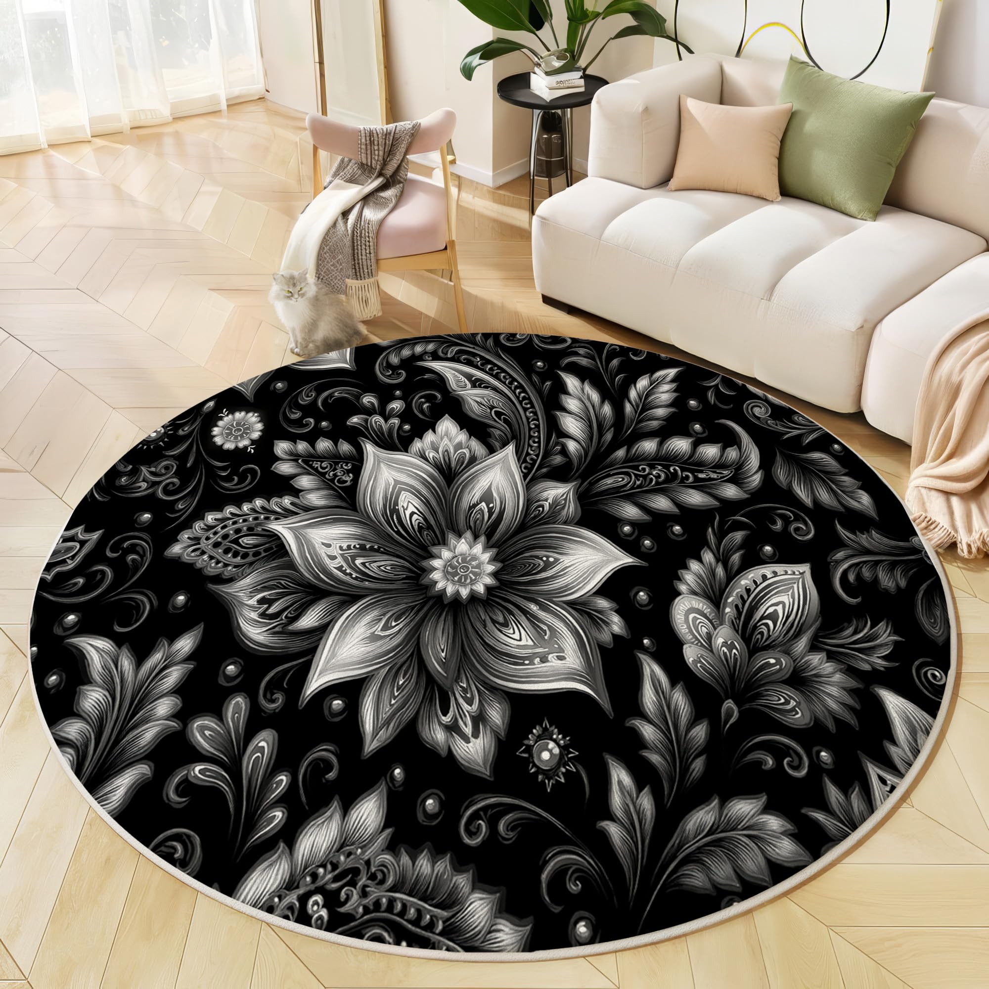 Tapis de sol décoratif floral pour réchauffer l'ambiance du salon