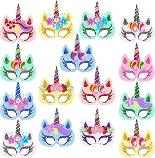 ZYOZIQUE 15 Packs Unicorn Masks for Boys and Girls Dress Up Birthday Party Favors, Unicorn Maskss with 15 Different Types ... Price In India