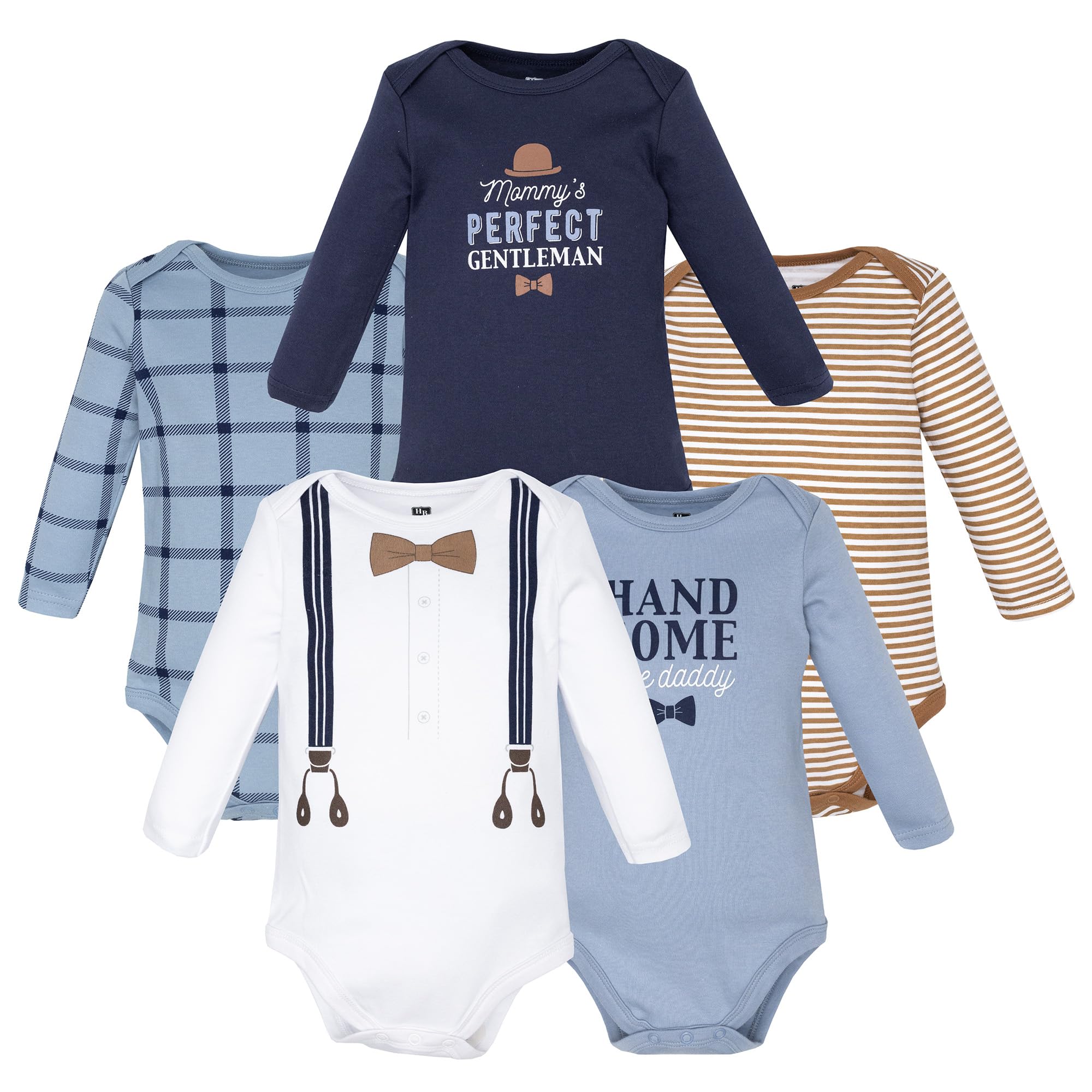 Hudson Baby baby-boys Cotton Long-sleeve Bodysuits 5-pack