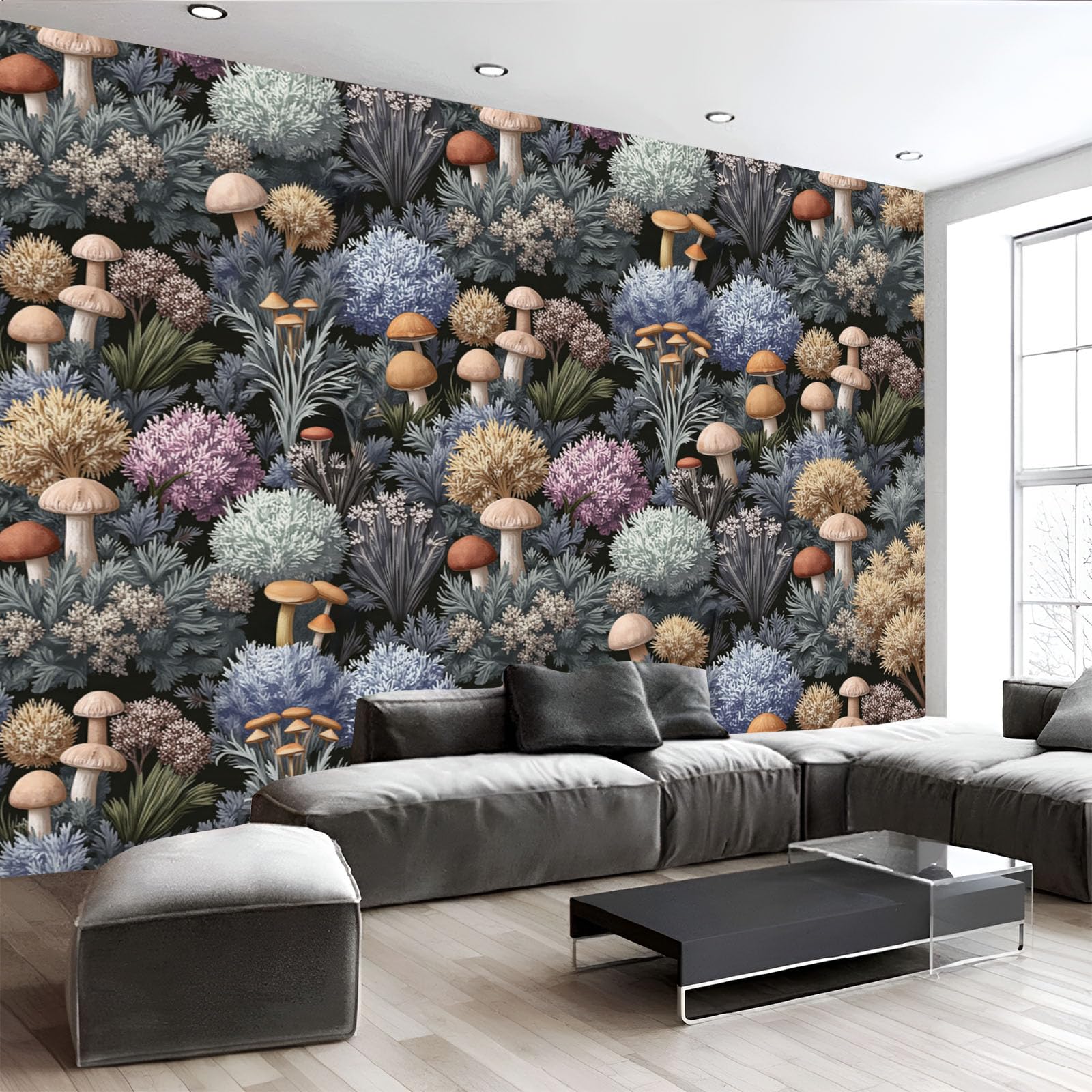 Papier peint forêt de champignons 3D : une décoration murale haut de gamme