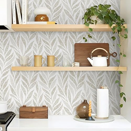 Vista 21 de Safiyya Papel tapiz autoadhesivo para despegar y pegar, papel de contacto bohemio y moderno, autoadhesivo, extraíble, para dormitorio, baño, rollo