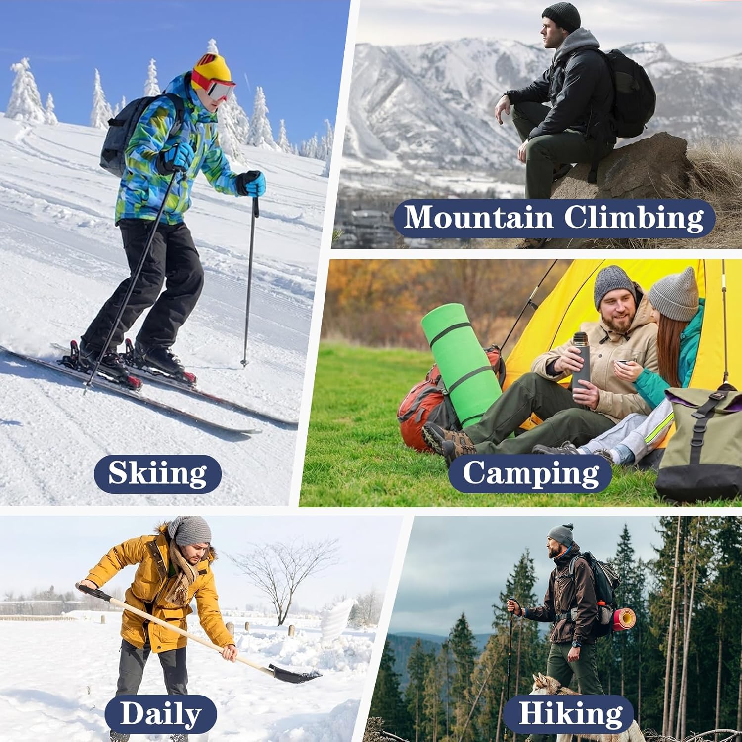 Men’s Ski Snow Pants Fleece Lined Waterproof Warm Softhell Winter Insulated Warm Cargo Snowboarding Zipper Bottom