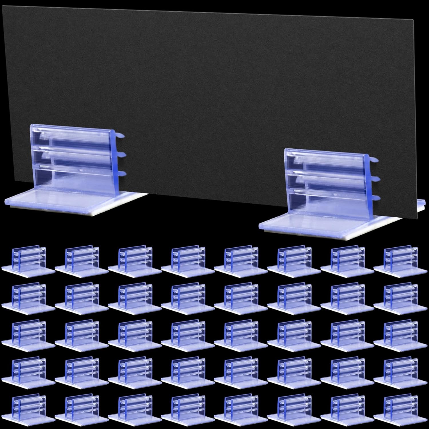 OIIKI 40Pcs Sneeze Guard Holder, 1" x 1" Self Adhesive