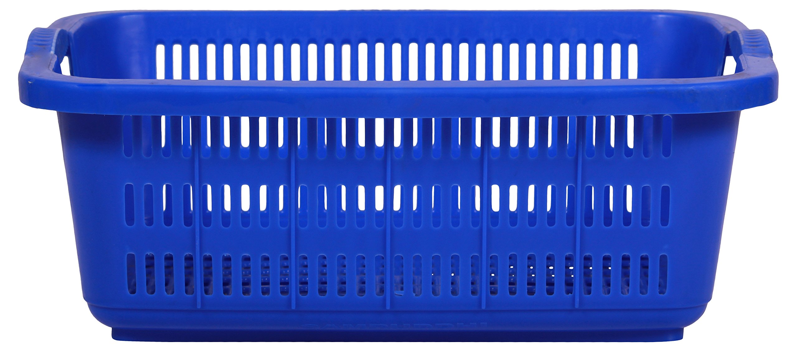 Samruddhi Plastic Crate (37.3 cm x 27.4 cm x 13.4 cm, Blue)