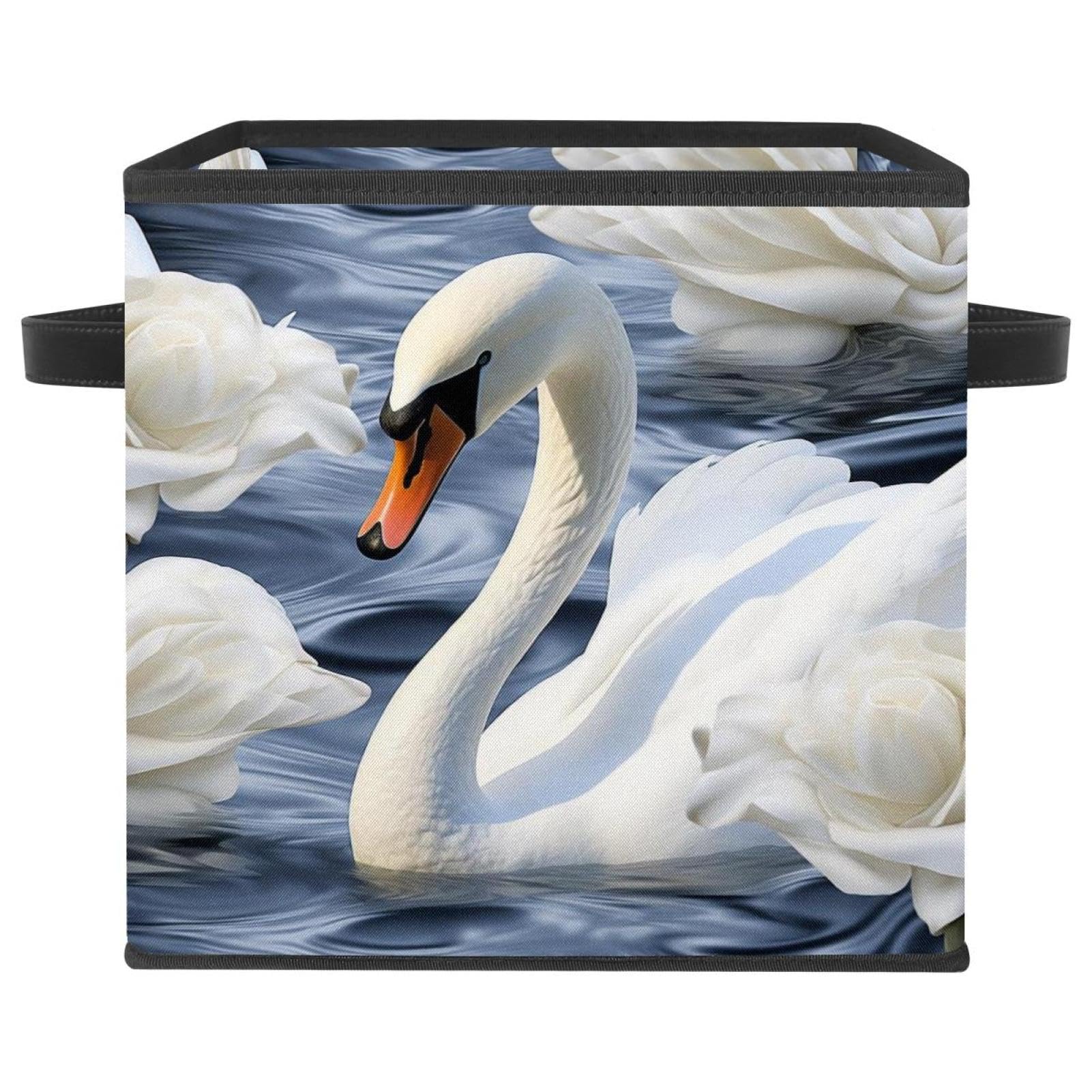 Boîte de rangement cube Sun Swan en tissu Oxford pliable pour vêtement