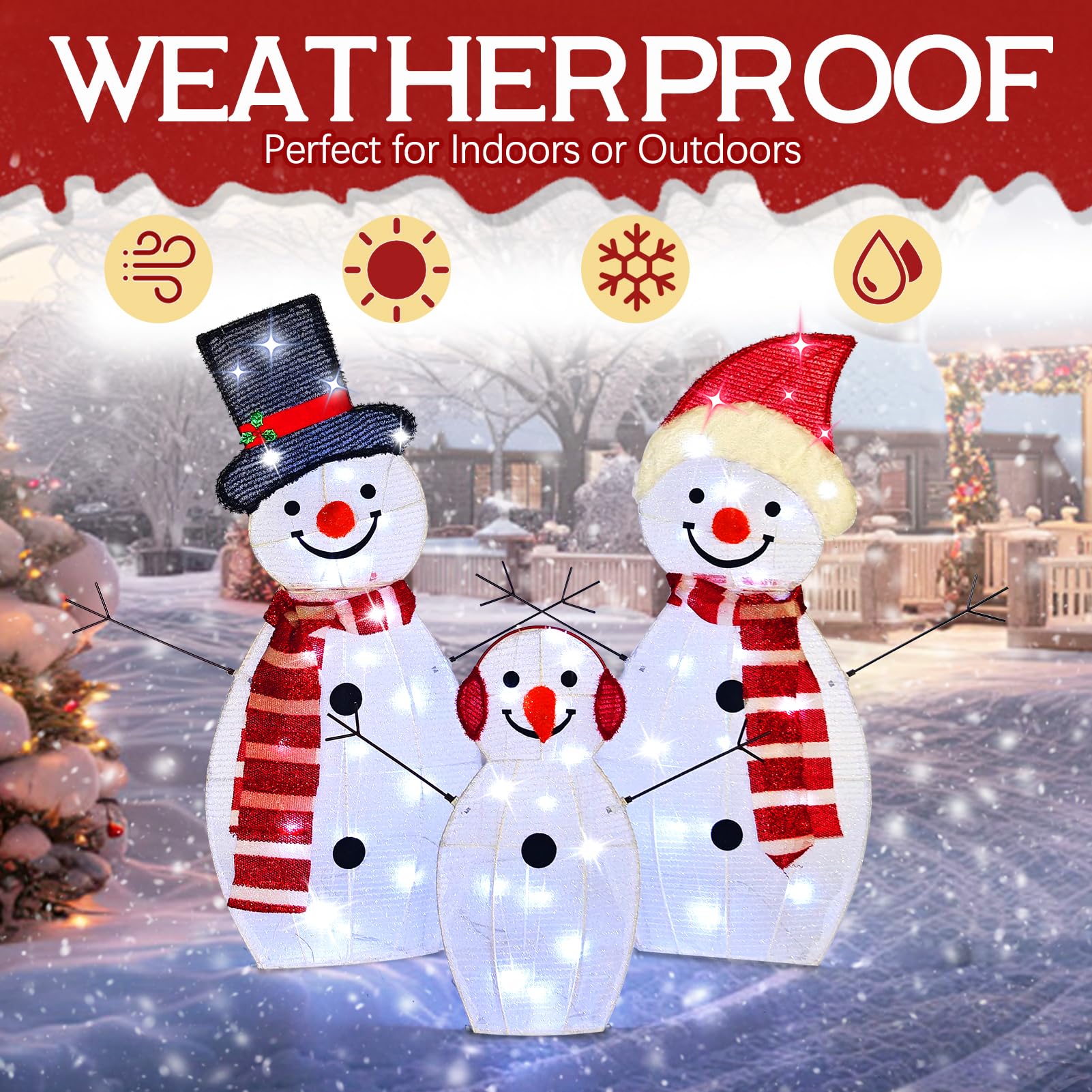 Amazon.co.jp: BRIGHTDECK ライトアップ 雪だるま クリスマス