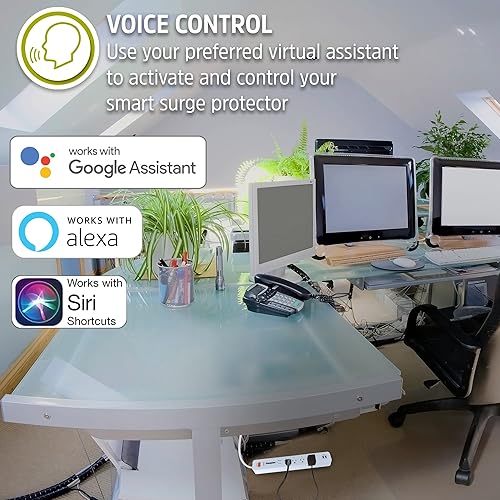 Miniatura 4 de Energizer Connect Smart WiFi Protector contra sobretensiones con 4 puertos de CA, 2 puertos USB, acceso remoto y control de voz Compatible con