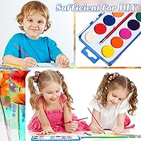 Vista 7 de Jexine Juego de 48 pinturas de acuarela de 16 colores, lavable a granel, pintura de acuarela con pinceles para adultos, actividades artísticas