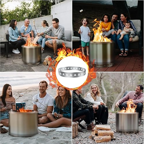 Miniatura 7 de Uniflasy Soporte para hoguera de acero inoxidable 304 para estufa individual Yukon y otras fogatas exteriores de 27 pulgadas, accesorio para