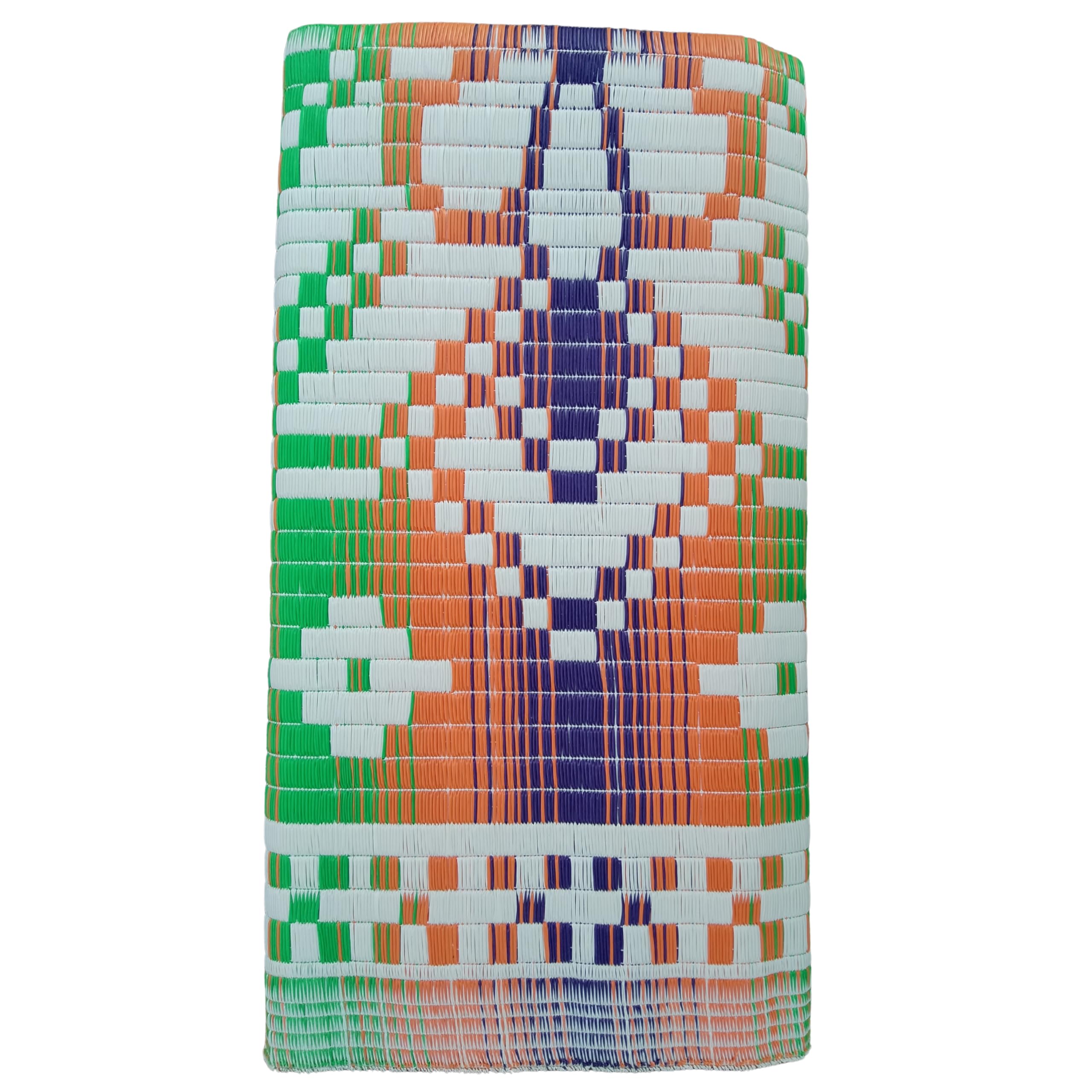 Chatai Woven Mat, 6x7 Feet Size Multicolour Traditional Pattern, Plastic Straw Weave, Lightweight Floor Mat-image-44