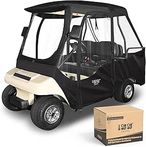 10L0L Golf Cart Enclosure for Club Car DS, 2+2 Passenger, Waterproof & Windproof