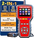 Scanner amélioré OBD2 et testeur de batterie 2-en-1, lecteur de Code Automobile et outil de Diagnostic de défaut moteur Pour voies compatibles protocole OBDII à partir de 1996, Rouge