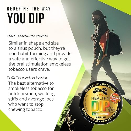 Vista 120 de Teaza Bolsas energéticas, sin tabaco, sin nicotina, sin humo, alternativa al tabaco y inmersión energética, alternativa al tabaco para masticar