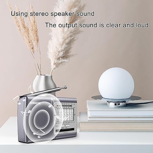 Miniatura 8 de XHDATA D219 Radio portátil AM FM de onda corta funciona con pilas pequeña gran radio de recepción con buen sonido conector de auriculares para