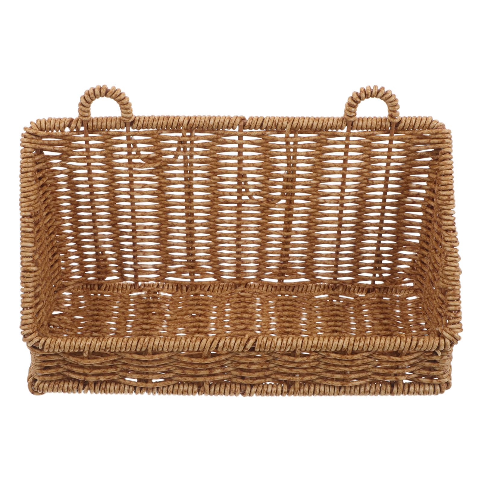 Wandkorb und Feuchtigkeitsresistent aus Kunststoff Rattan Bohrfrei Wandaufbewahrungskorb im Chic Rattan Stil für Praktische Kleine Regale Waschküche und Bad fürs Bad