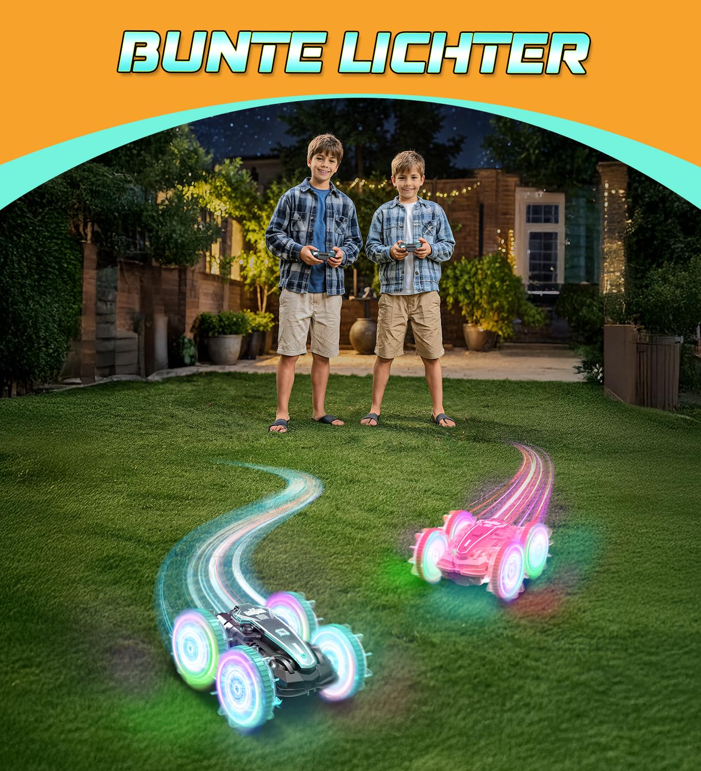 Korffe Amphibienfahrzeug RC Auto ab 3 Jahre Spielzeug Junge Weihnachten Geschenk Outdoor Wasserspielzeug