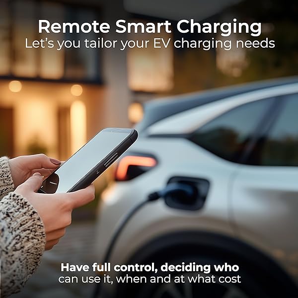 Masterplug Masterplug Smart EV Home Wall Charger for Type 2 Electric and Plug-In Hybrid Vehicles, Socket Only, Mode 3, Auto-Lock, Solar Charging, Single Phase, Wi-Fi, Black, IP55, 7.4kW, 32A, EVCM3SS7B-MP in use