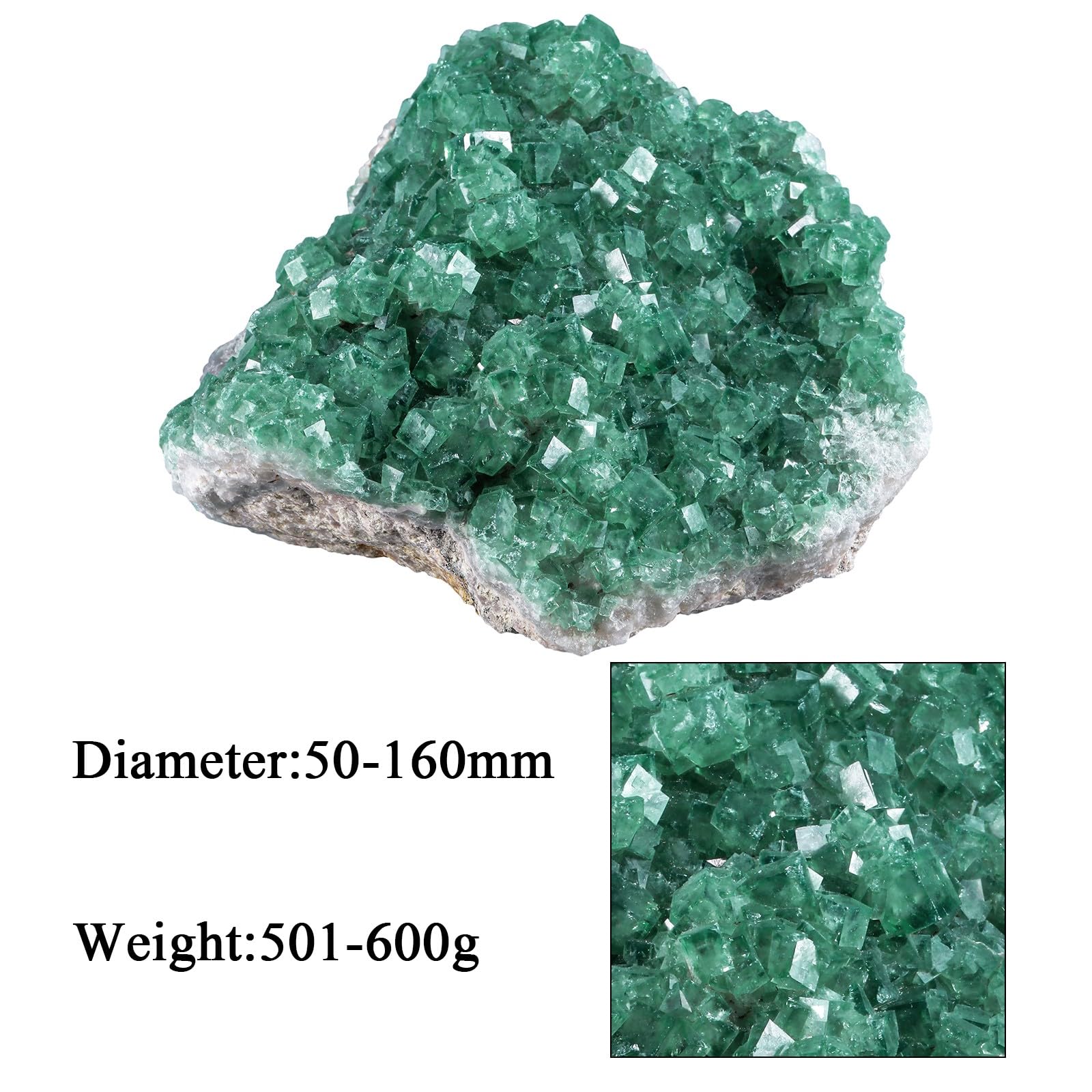 Rockcloud Cristallo di fluorite naturale geode cluster minerale irregolare 0,5 kg | Esemplare di pietra grezza per la meditazione dei chakra
