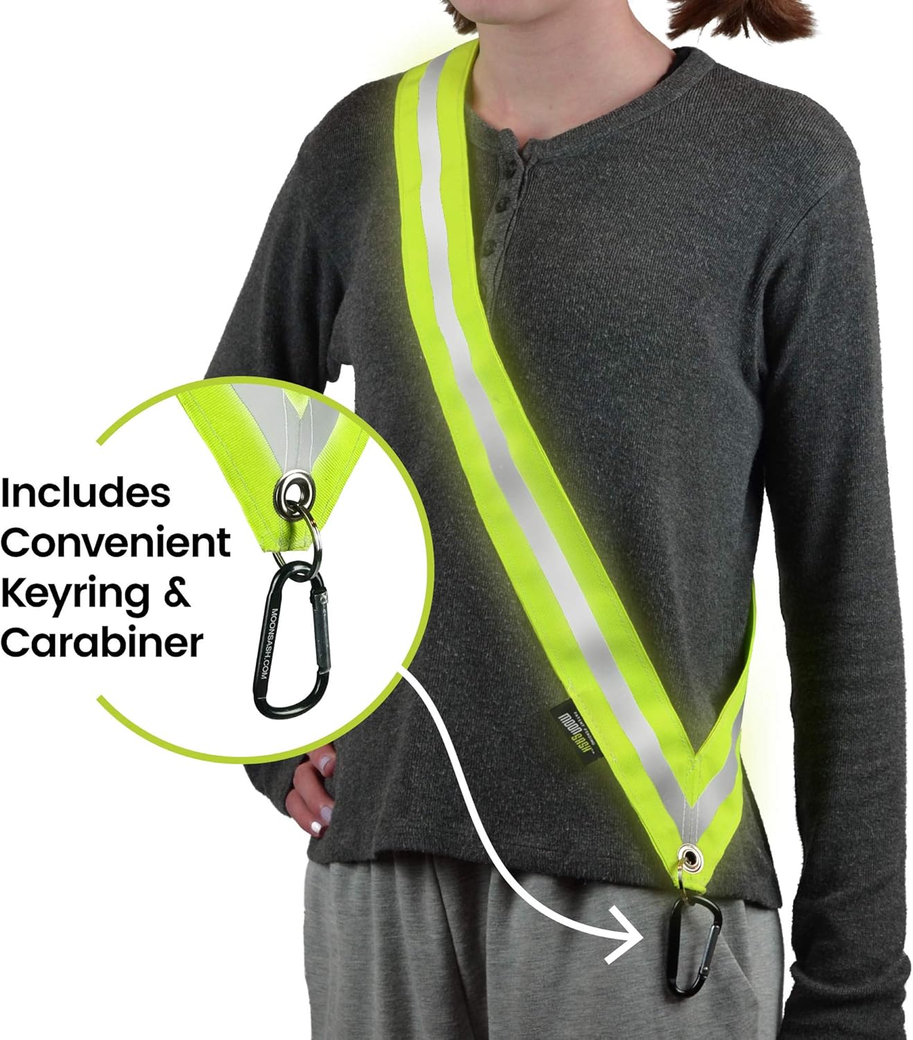 MOONSASH Mini - for Kids & X-Small Adults! USA Made Patented Reflective Night Walking Gear > Reversible, Comfortable, Practical & Stylish Safety BandBe Seen at Night > : Sports & Outdoors