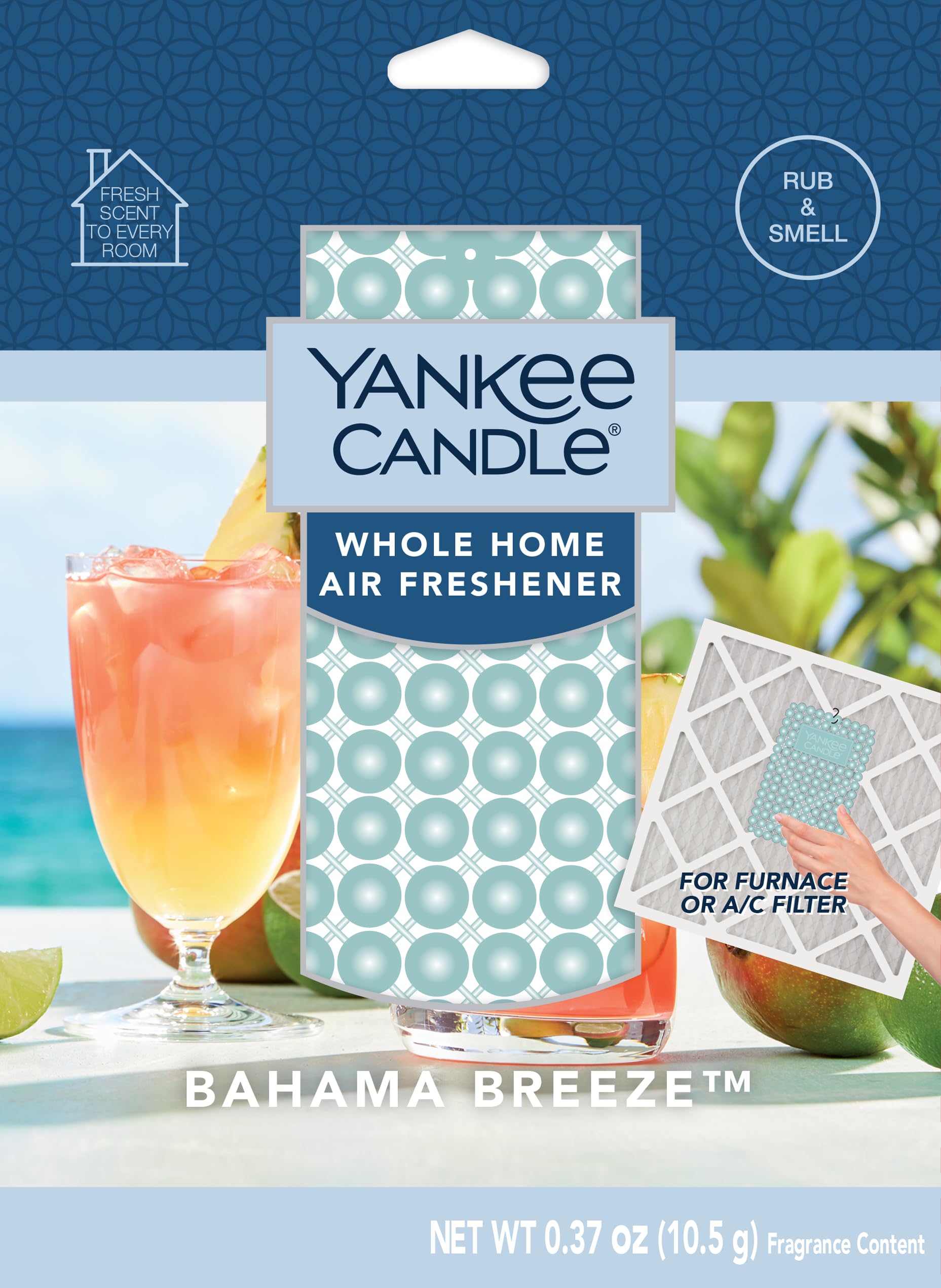 Yankee Candle Whole Home Air Freshener, Long Lasting Odor Eliminating Fragrance for Home, Continuous Room Freshener, Bahama Breeze (Pack of 1)