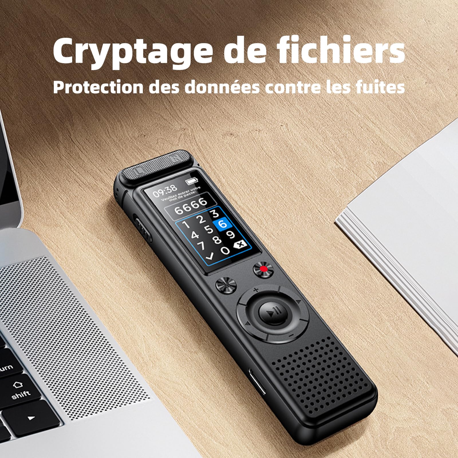 Micro Espion Enregistreur Vocal, Mini Dictaphone USB, Appareil d'Écoute Espion