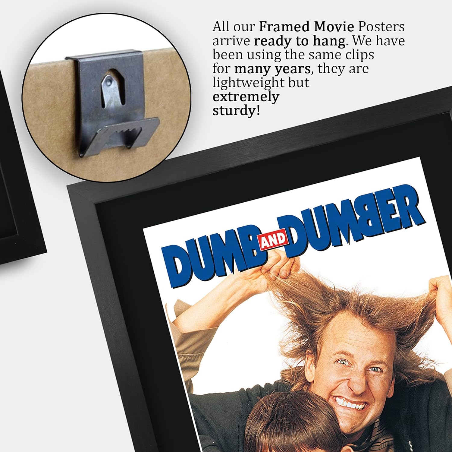 HWC Trading Dumb & Dumber Movie Poster Jim Carrey Jeff Daniels Signed 16 x 12 inch Framed Gift Printed Autograph Film Print Photo Picture Display - 16" x 12" Framed