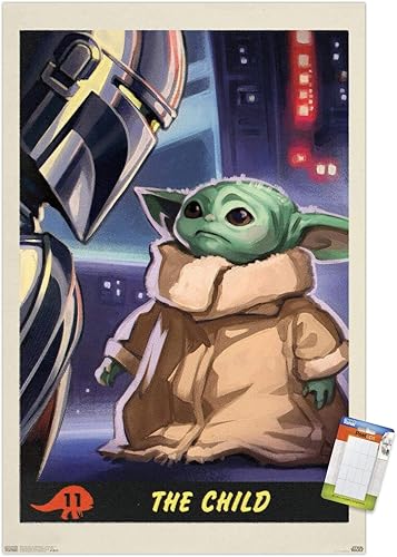 Trends International Star Wars: The Mandalorian - Póster infantil número 11, 22.375 x 34 pulgadas, paquete de póster y montaje