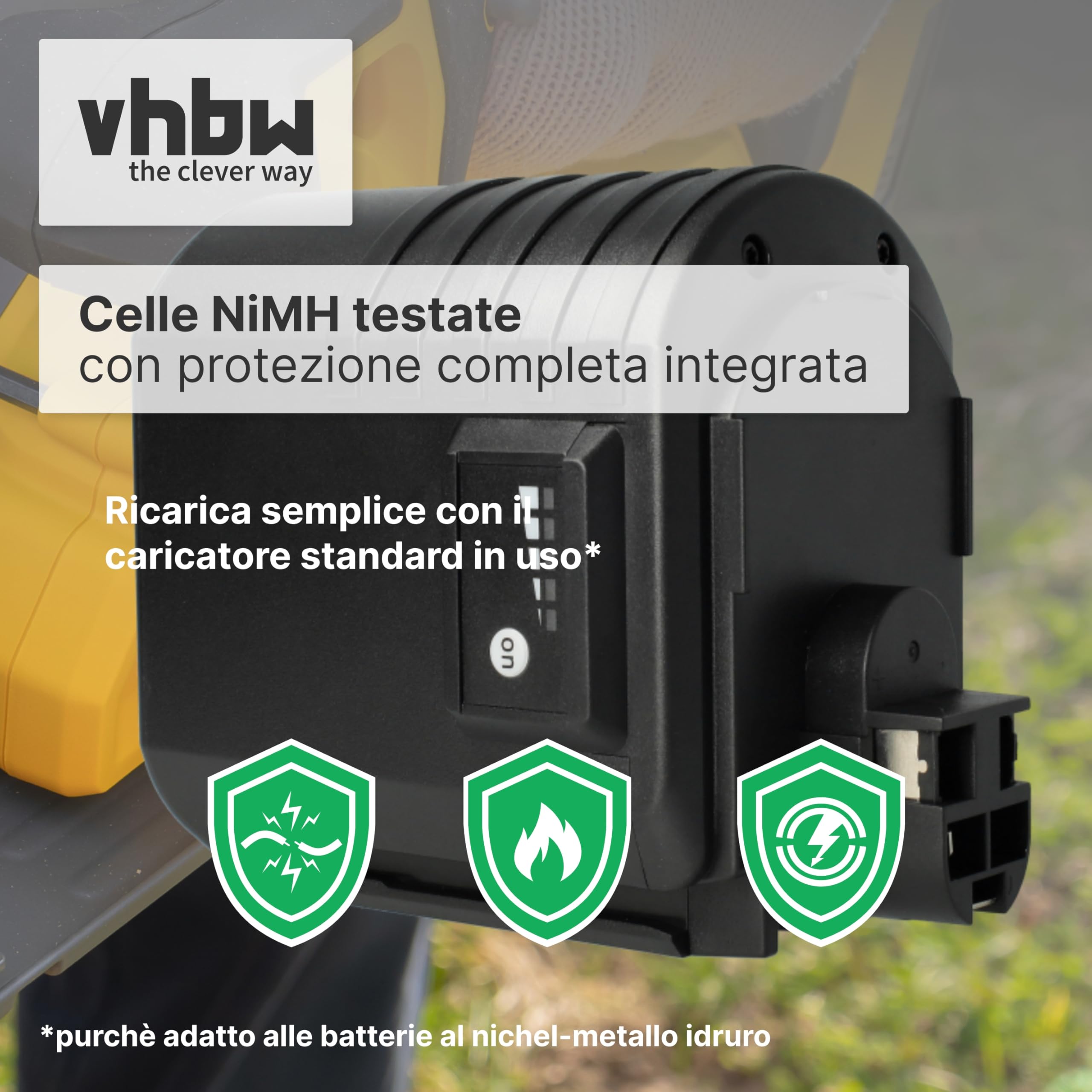 vhbw Batteria compatibile con Würth ABH 20, ABH 20-SLE attrezzi da lavoro (3000mAh, 24V, NiMH)