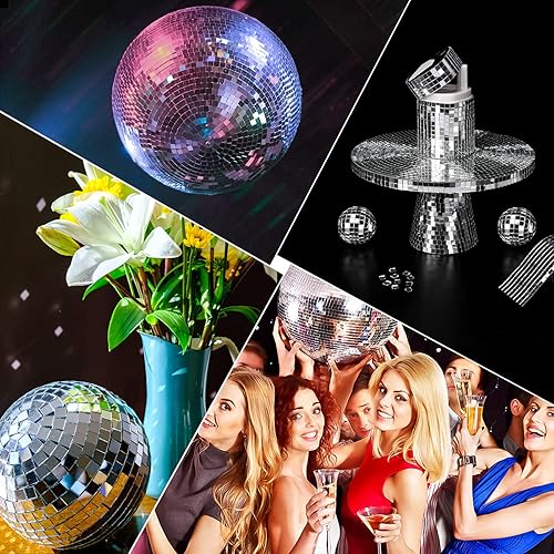 Miniatura 6 de LONGKING 3776 azulejos de espejo autoadhesivos, calcomanías de espejo cuadradas, azulejos de mosaico, decoración de vidrio para manualidades,