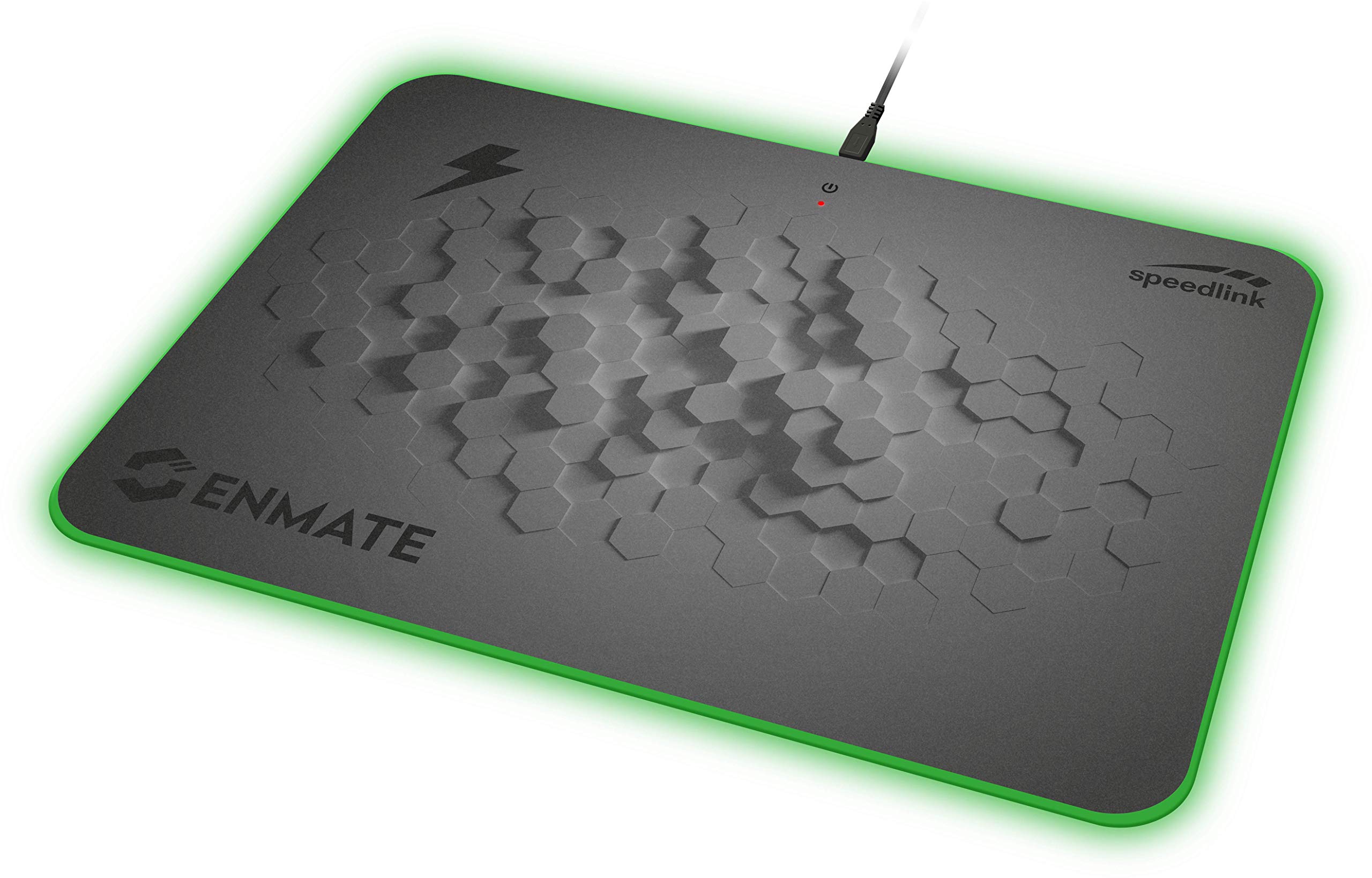 Speedlink Enmate RGB Charging Mousepad – Tappetino per mouse da gioco con funzione di ricarica a induzione, grigio