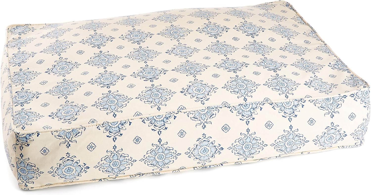 French Laundry Home, FloralPrint Pet Bed, Blue/Cream, Pet
