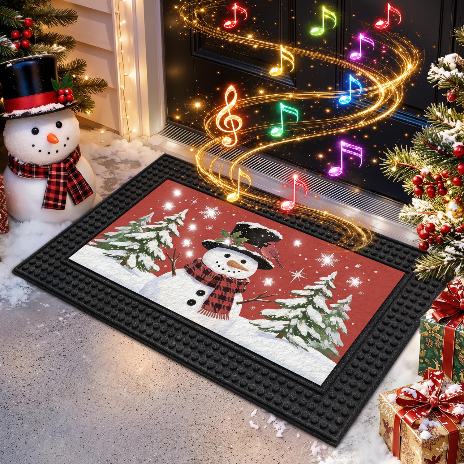 LUMI Grey Embroidered Doormat - Non-Slip Outdoor Mat -28