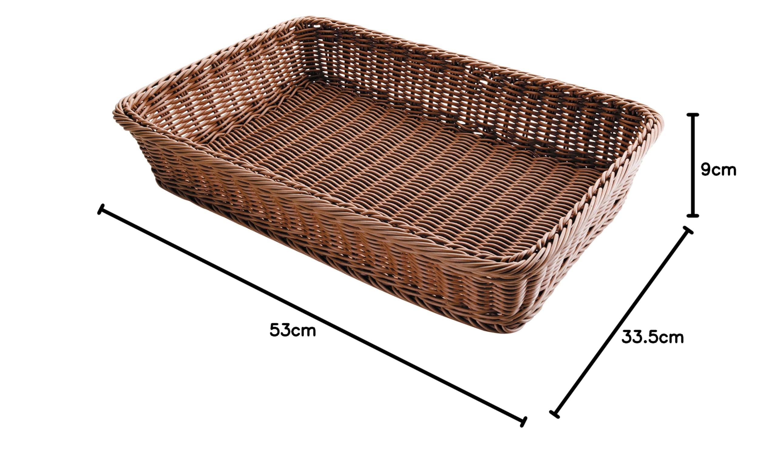 LACOR - 63890 - Cesta De Pan Rectangular 53x33,5x9 cm- Marrón