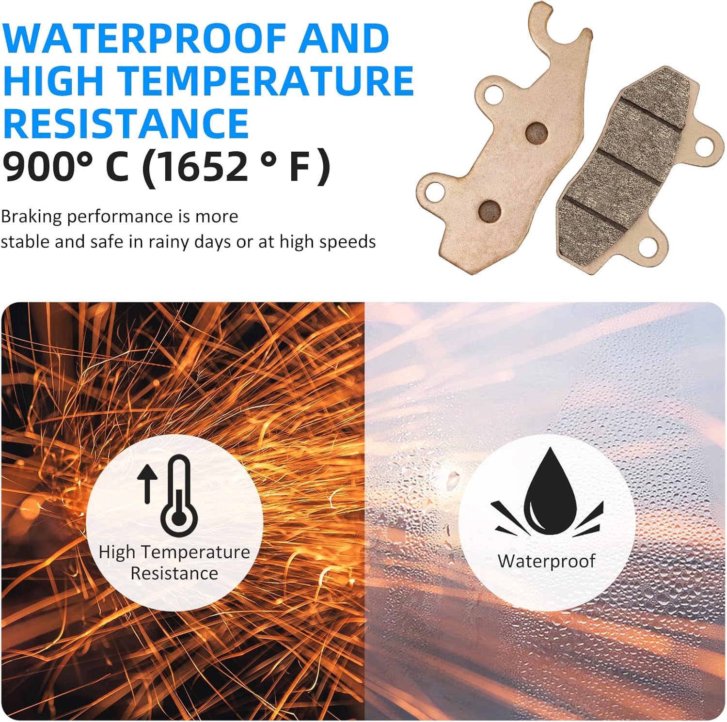 Brake Pads Front Rear Sintered for Can-Am Maverick 2013-2018 Commander Max 800 1000 2014-2020,OEM# 715500335 715500336 705601147 705600398