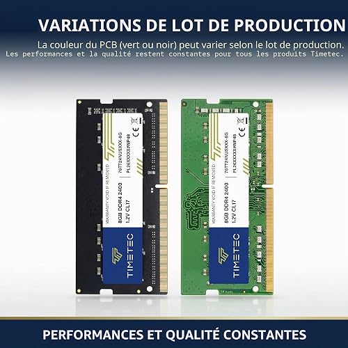 Timetec 8GB DDR4 2400MHz (PC4-2400T) PC4-19200 SODIMM Laptop RAM – 260-Pin 1.2V CL17 Non-ECC Unbuffered Memory Module for Laptop, Notebook, Mini PC, All-in-One - 2