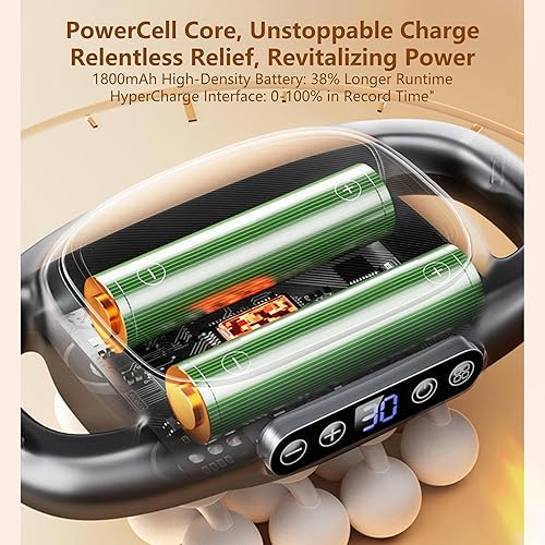 Miniatura 7 de Juego de pistolas de masaje de 16 cabezas con 30 niveles y 3 modos, pistola de masaje de tejido profundo masajeador de cuello con 16 cabezas, para