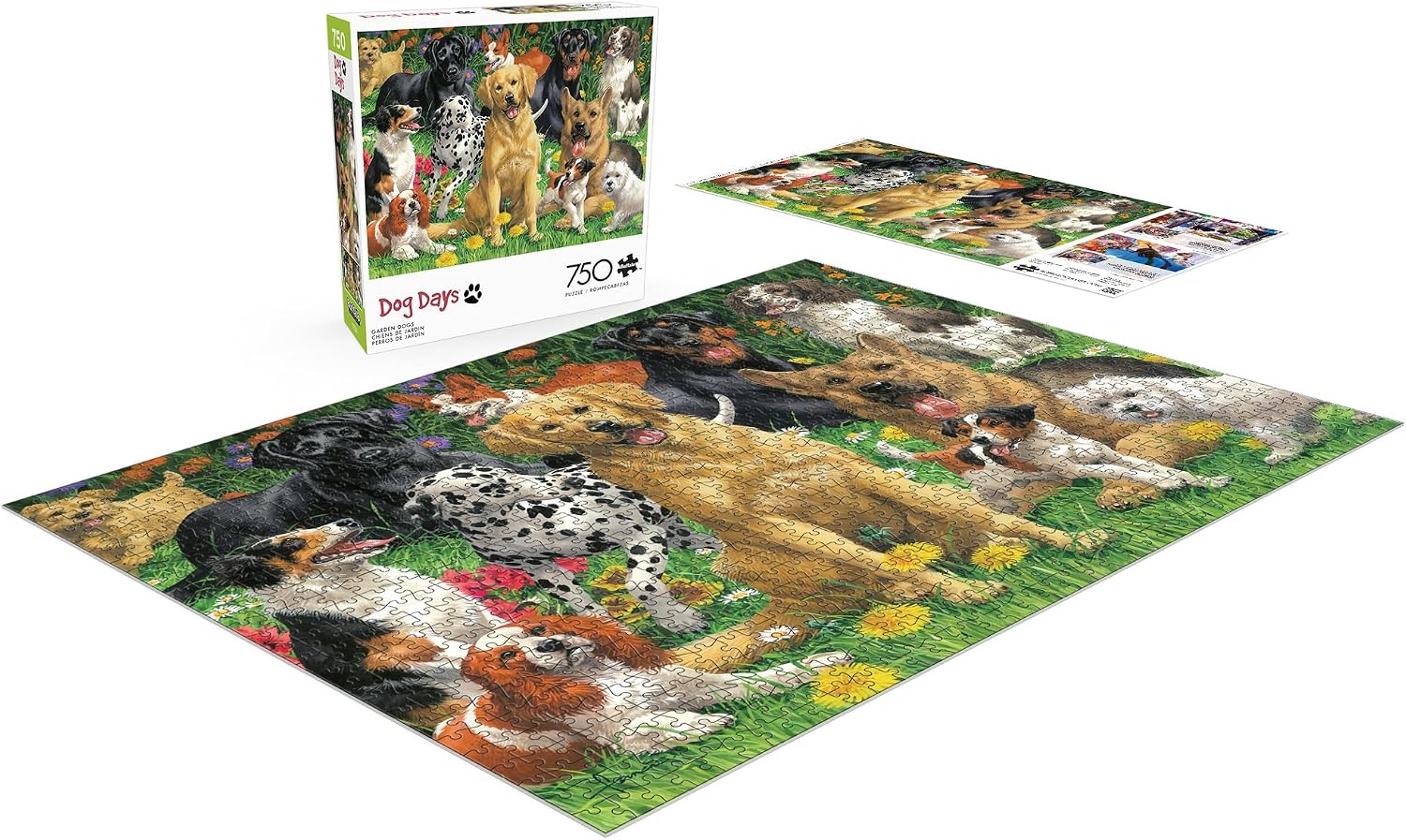 Buffalo Games - John Francis - Dog Days - Garden Dogs - 750 Piece Jigsaw Puzzle for Adults - Challenging Puzzle Perfect for Game Nights - Finished Size is 24.00 x 18.00