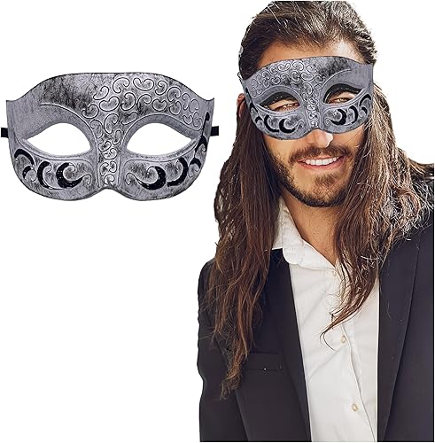 Miniatura 29 de Máscara de mascarada para hombre, máscara de aspecto antiguo para Halloween, fiesta veneciana, fiesta de máscaras y baile de máscaras