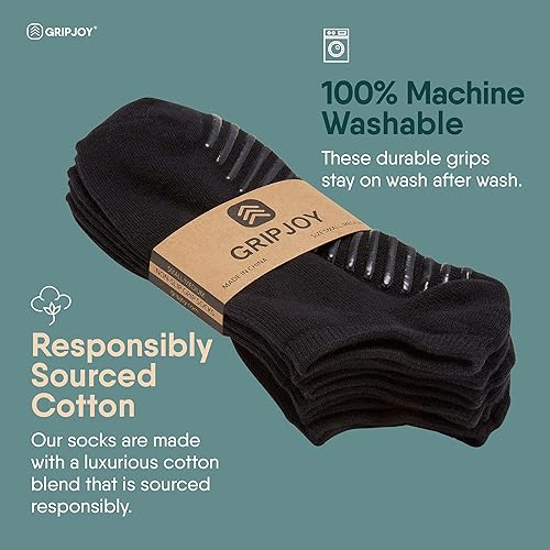 Miniatura 3 de Gripjoy Calcetines de agarre para mujeres y hombres, calcetines antideslizantes, calcetines de yoga con pinzas, calcetines de hospital