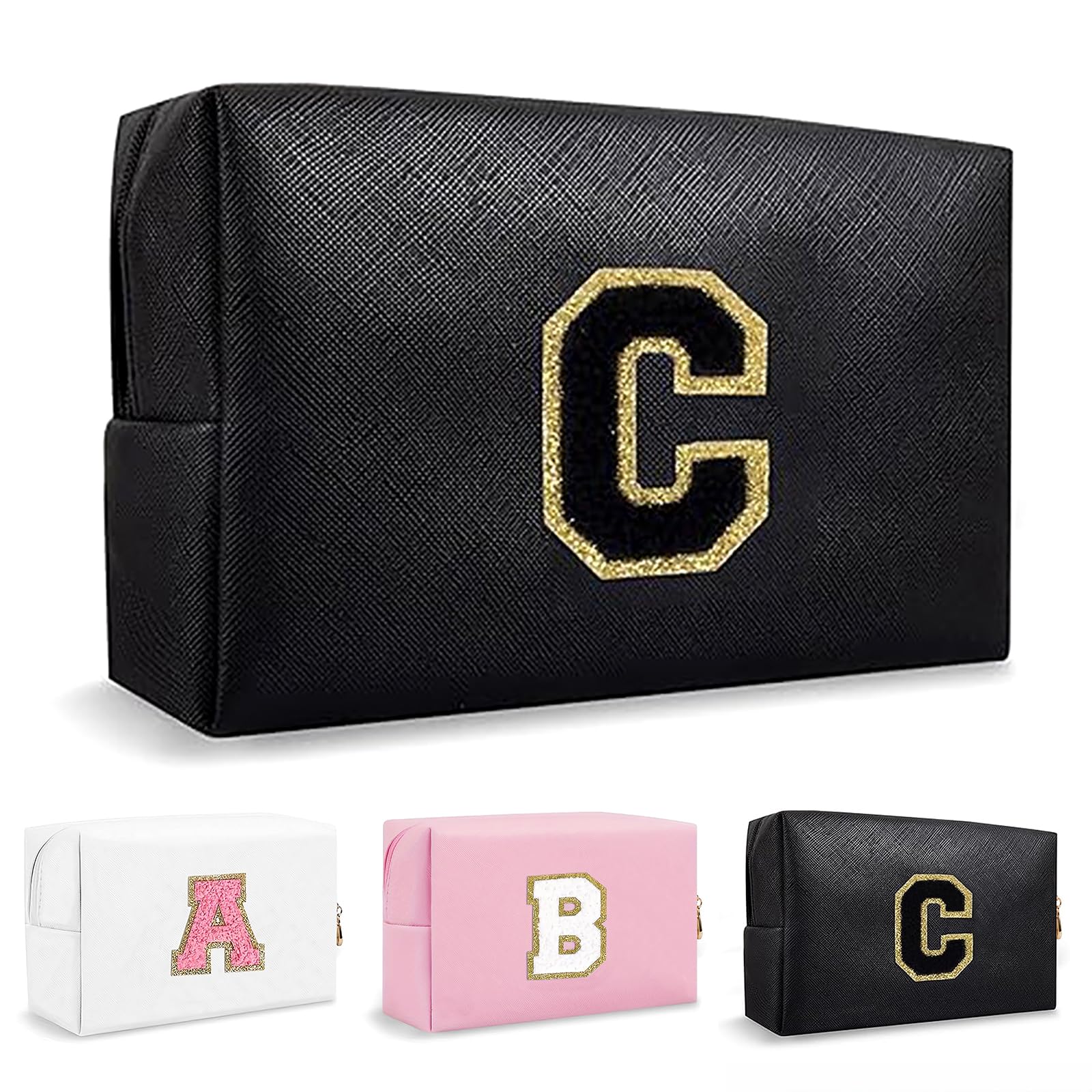 Bolsa de Maquillaje, Bolsa de Cosméticos Impermeable de Viaje, PU Cuero, Neceser de Baño, Bolsa De Aseo Y Almacenamiento para Mujer,Cosas Preppy para niñas Adolescentes (Letra A-Z) — view 178