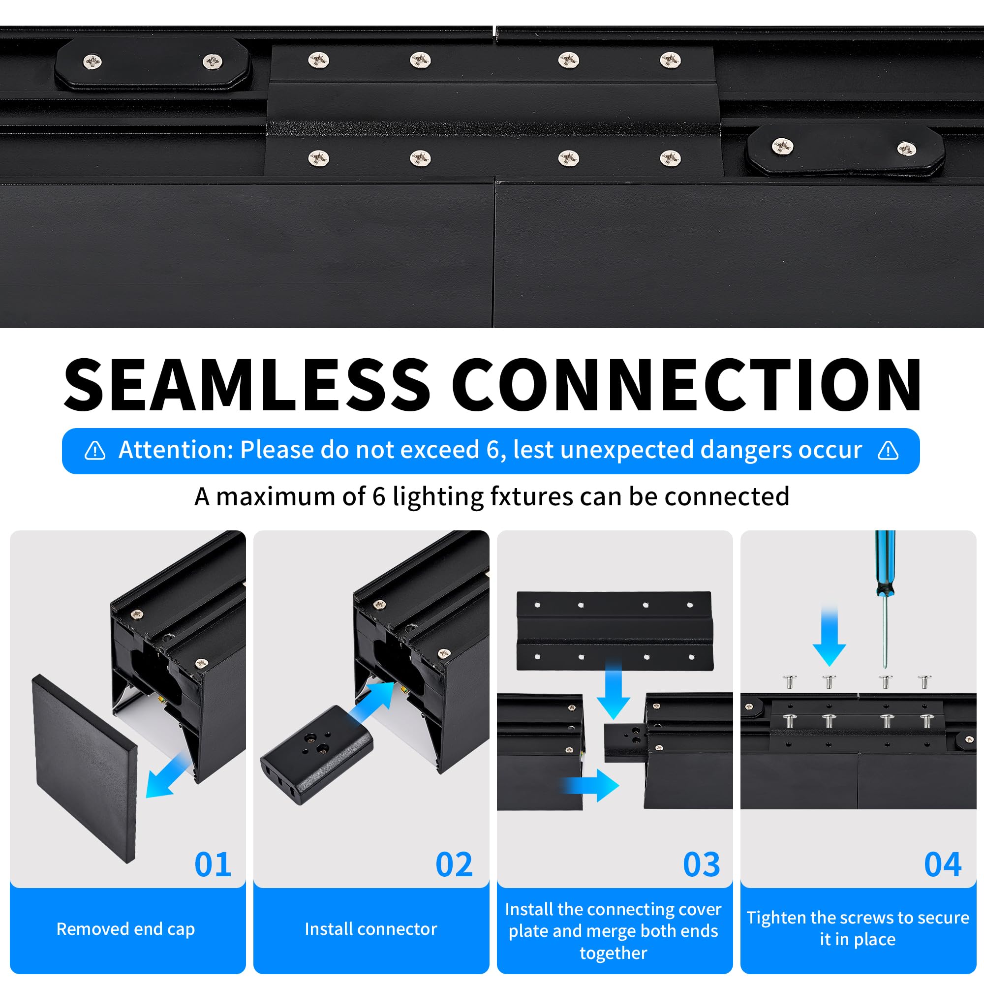 8FT Linkingable LED Linear Light 100W 15000lm Dimmable Suspended Linear Light 3000-6000K Color Changing Prefect for Office Shop — view 6