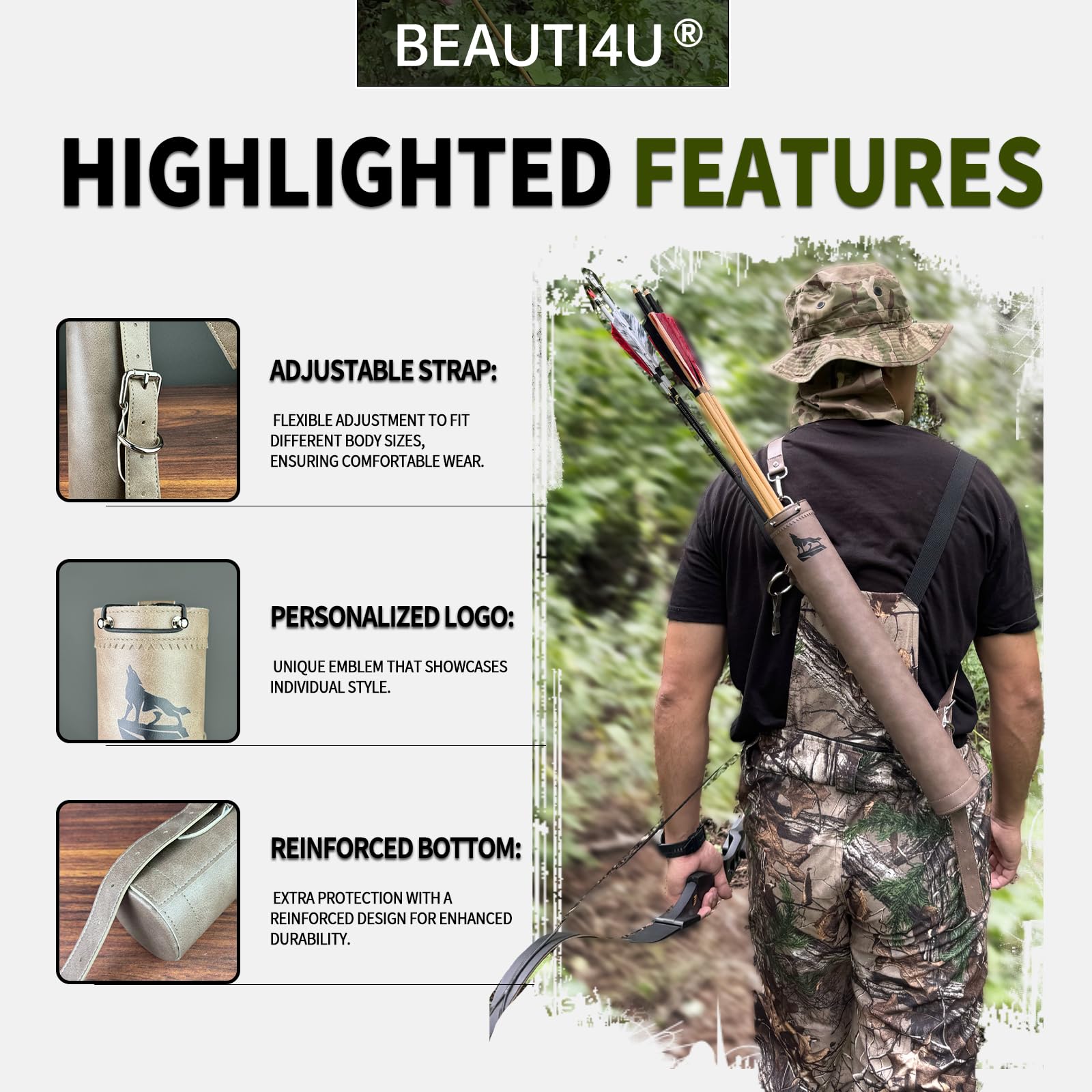 Quiver Adapter Arrow Broadhead Holder for Bullhead, 100-Grain/3-Inch