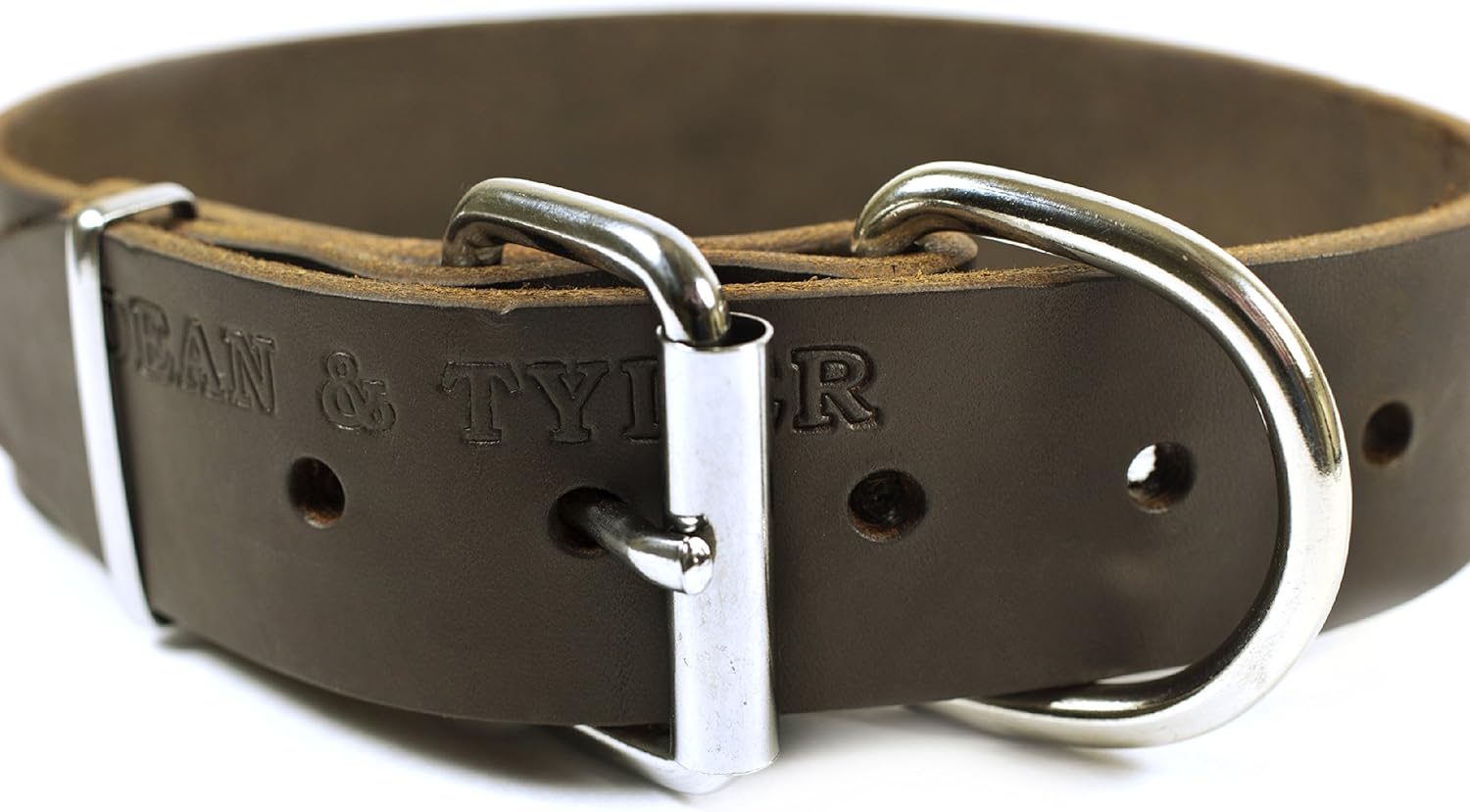 D&T B&B Dog Collar, Nickel, 24-Inch to 28-Inch by 2-Inch, Brown
