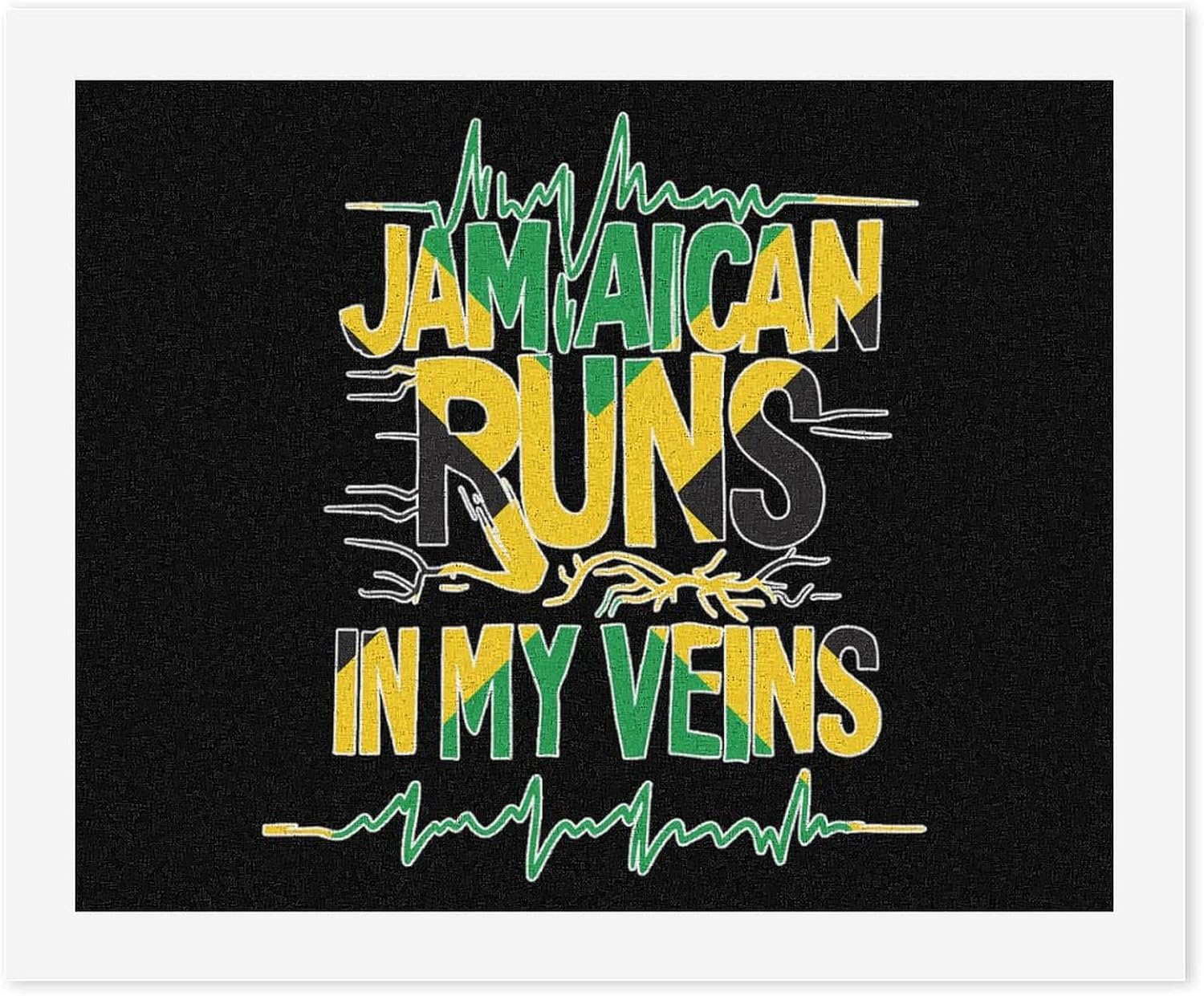 11111Jamaican Runs in My Veins Paint by Numbers for Adults DIY Oil Painting Kit Digital Paintings on Cotton Abstract Artwork 22x18 Inch