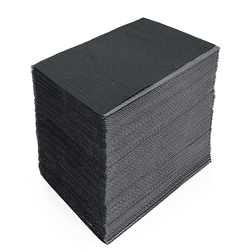 50 baberos dentales desechables de 13 x 18 pulgadas, 3 capas negras impermeables para pacientes, cubierta de bandeja para dentistas o médicos y