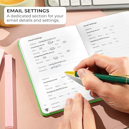 Miniatura 10 de CLEVER FOX - Libro de contraseñas con pestañas. Organizador de direcciones y contraseñas de Internet con pestañas alfabéticas. Cuaderno pequeño para