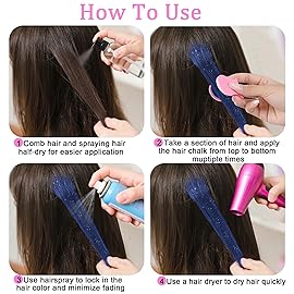 Hair Chalk for Girls 12 Color Temporary Hair Color Dye Shimmer Glitter Hair Color Makeup Washable Hair Dye Christmas Birthday Gift for Girls Age 4 5 6 7 8 9 10-12 Year Old