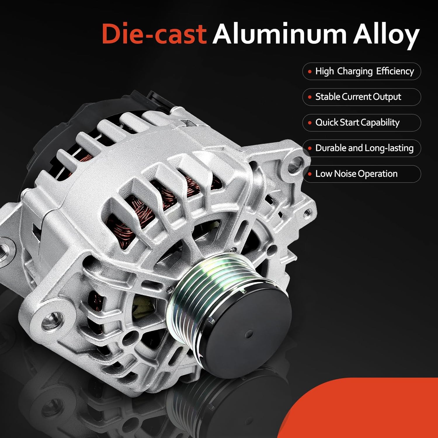 11258N Alternator Fit for 2007-2012 Nissan Altima, 2007 2008 2009 2010 2011 2012 Sentra, 2011-2013 Rogue, 2014 2015 Rogue Select L4, Alternator 12V 110Amp 6-Groove, TG12C032 23100-JA02A