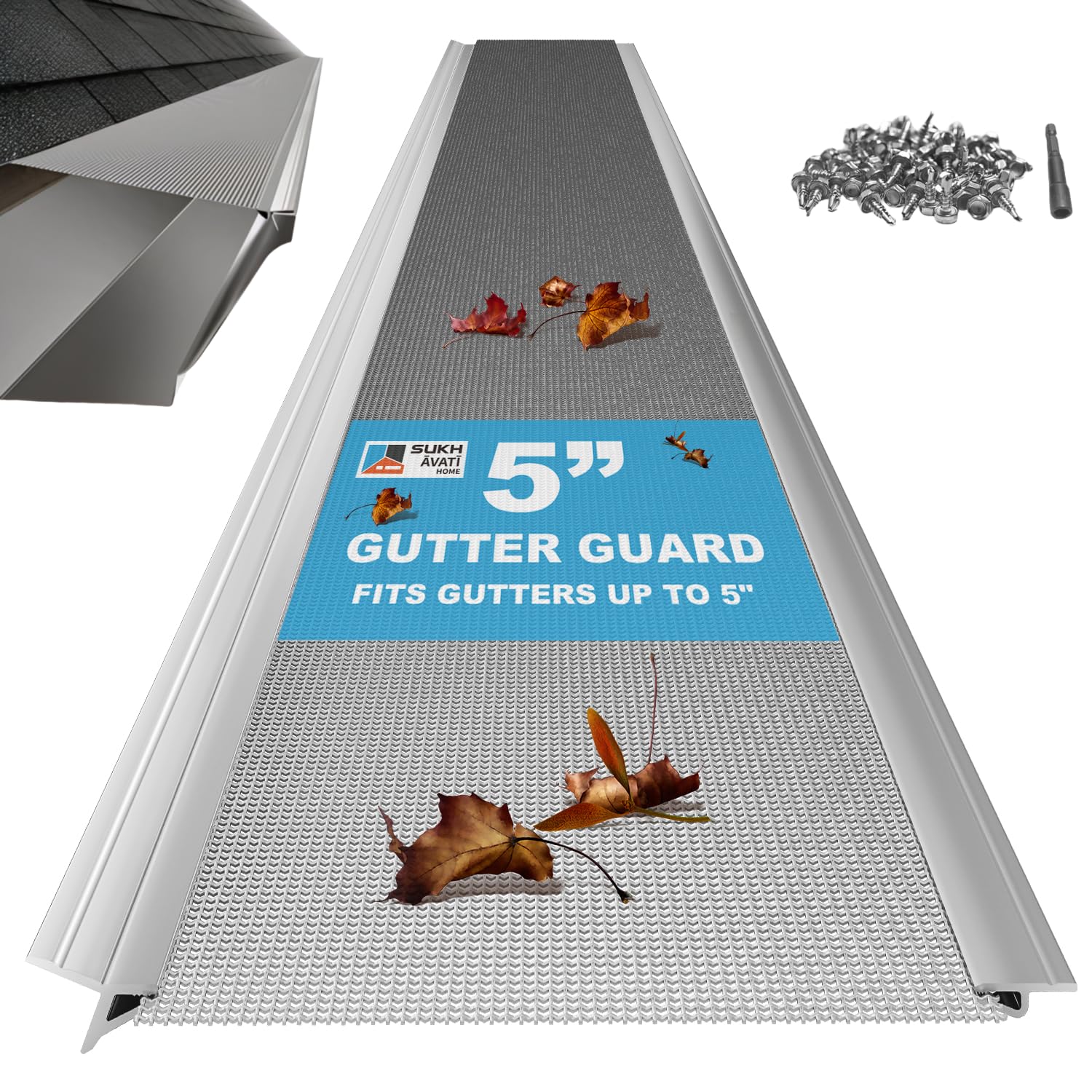 Sukhavati 5 Inch Stainless Steel Micro-Mesh Gutter Guard